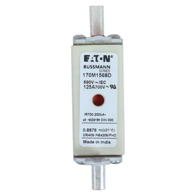 Insert de fusible rapide 170M1568D 125 A 690 V aR DIN 000 à double indicateur