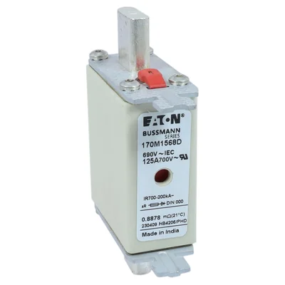 Insert de fusible rapide 170M1568D 125 A 690 V aR DIN 000 à double indicateur