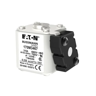 Insert de fusible rapide 170M3467, 315 A, 690 V CA, format compact 1, aR, IEC, UL