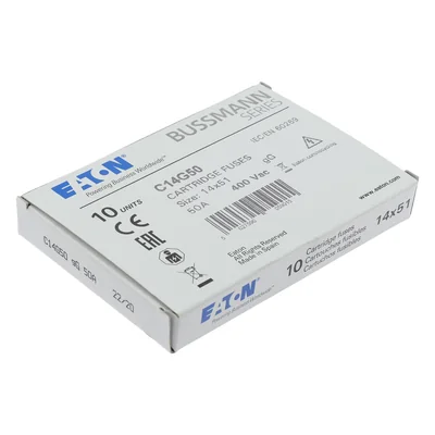 Inserto cilíndrico C14G50 de 14 x 51 mm, 50 A GG, 400 V CA