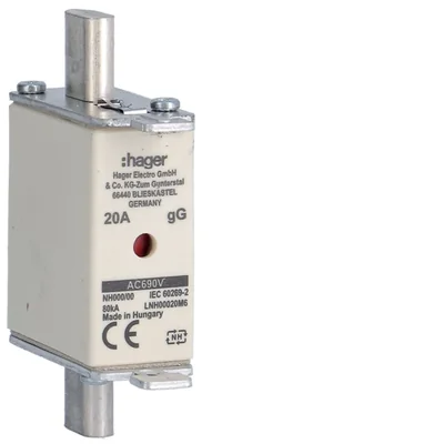 Inserto de fusible de cuchilla NH00 gG 690V 20A