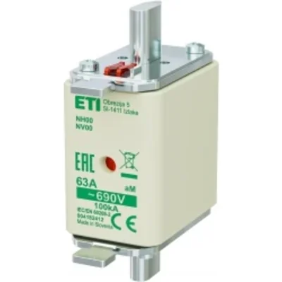 Inserto de fusible industrial - motor KOMBI WT-00/aM 63A K