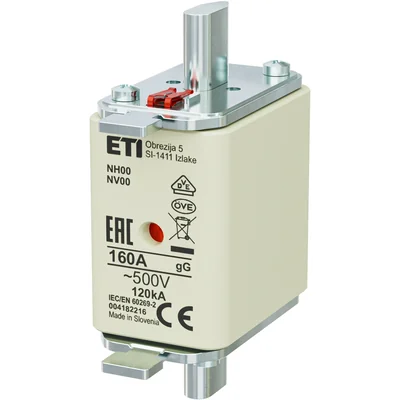 Inserto fusible industrial de acción lenta KOMBI NH000 gG 160A/500V