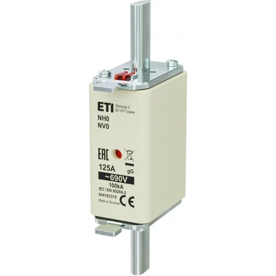 Inserto fusible industrial de acción lenta WT-0/gG 125A K 690