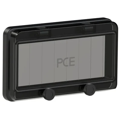 Inspection window 8 modules, black IP67
