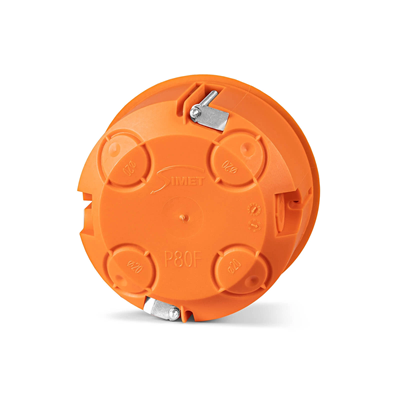 Installation box for empty walls with a screwed inner cover P80F fi80mm orange