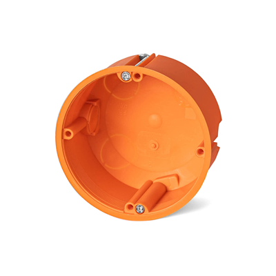 Installation box for empty walls with a screwed inner cover P80F fi80mm orange