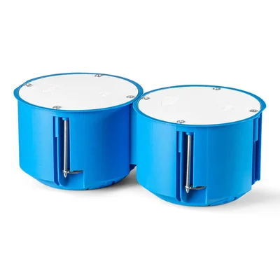 Installation box for empty walls with cover PV80 fi80mm blue
