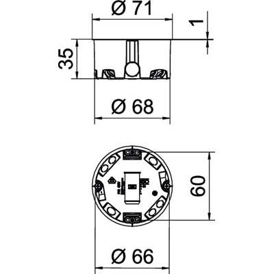 Installation box HG 35 for panel walls orange