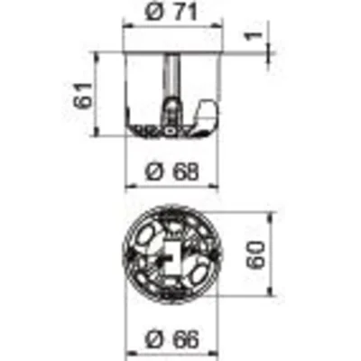 Installation box HG 61-L for panel walls hermetic orange