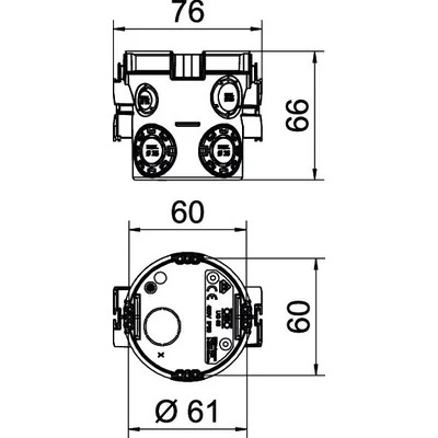 Installation box UG 66 flush-mounted black