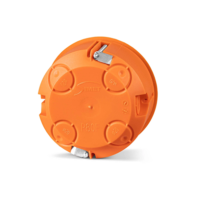 Installationsdose für leere Wände mit verschraubtem Innendeckel P80F fi80mm orange