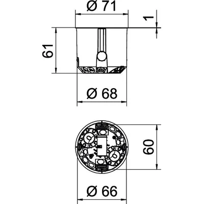 Installationskasten HG 61 für Paneelwände mit Schrauben orange