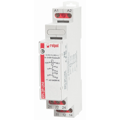 Інсталяційне реле 12-240V AC/DC 2P AgSnO2 8A / 250V AC