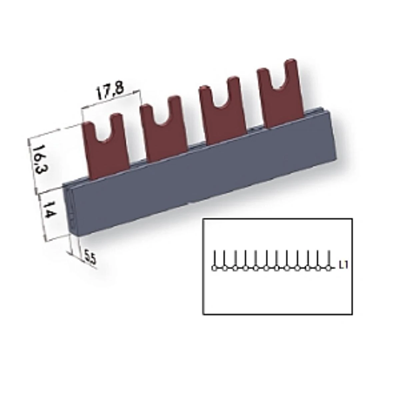 Insulated busbar IZ12/1F/12