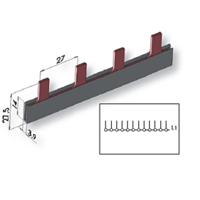 Insulated busbar - IZ16/1F/12/STV