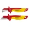 Insulated electrician's knife, hook blade with 180mm VDE foot