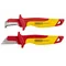 Insulated electrician's knife, hook blade with 180mm VDE foot