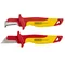 Insulated electrician's knife, hook blade with 180mm VDE foot