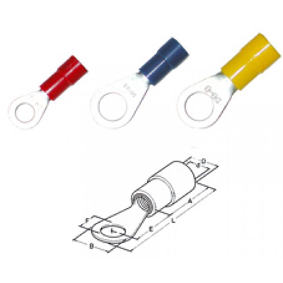 Insulated ring terminal DIN 0.5-1.0 M 3.5