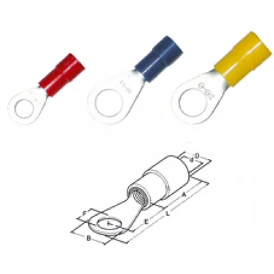 Insulated ring terminal DIN 0.5-1.0 M 3.5