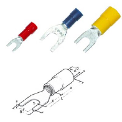 Insulated spade terminal DIN 1.5-2.5 M5