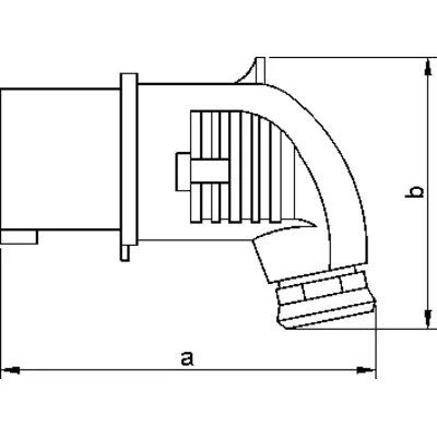 Insulating angle plug 16A-6h/230V~2P+Z IP44