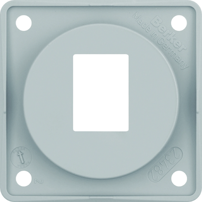 INTEGRO FLOW 1-gang carrier plate for AMP modular sockets, glossy grey
