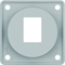 INTEGRO FLOW 1-gang carrier plate for AMP modular sockets, glossy grey