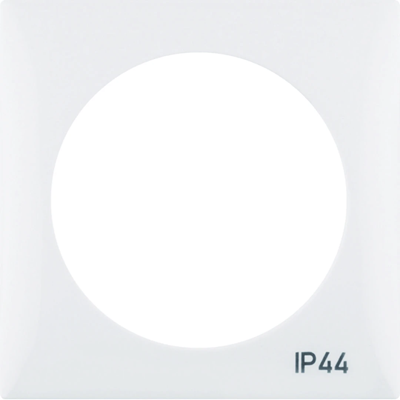 INTEGRO FLOW 1-gang frame with "IP44" imprint without a gasket, glossy snow-white