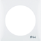 INTEGRO FLOW 1-gang frame with "IP44" imprint without a gasket, glossy snow-white
