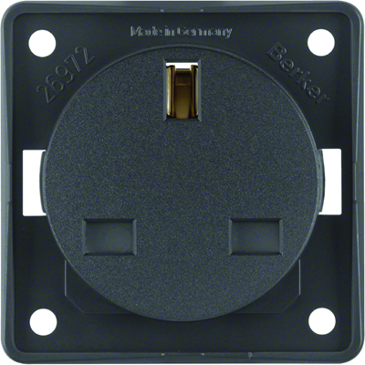INTEGRO FLOW Earthed socket "British standard" with increased contact protection anthracite matt