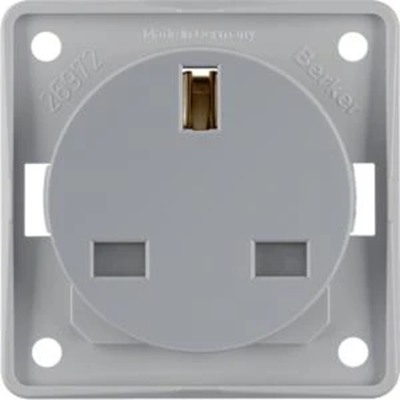 INTEGRO FLOW Earthed socket "British standard" with increased contact protection light gray matt