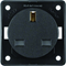 INTEGRO FLOW Earthed socket "British Standard" with increased contact protection matt black