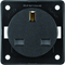 INTEGRO FLOW Earthed socket "British Standard" with increased contact protection matt black