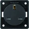 INTEGRO FLOW Earthed socket "British Standard" with increased contact protection matt black