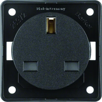 INTEGRO FLOW Earthed socket "British Standard" with increased contact protection matt black