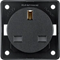 INTEGRO FLOW Earthed socket "British Standard" with increased contact protection matt black