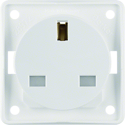 INTEGRO FLOW Earthed socket "British standard" with increased contact protection snow-white matte