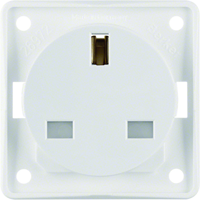 INTEGRO FLOW Earthed socket "British standard" with increased contact protection snow-white matte