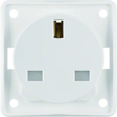 INTEGRO FLOW Earthed socket "British standard" with increased contact protection snow-white matte