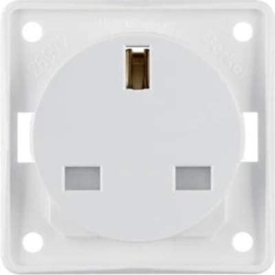 INTEGRO FLOW Earthed socket "British standard" with increased contact protection snow-white matte
