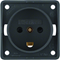 INTEGRO FLOW Earthed socket "Dania" with increased contact protection anthracite matt