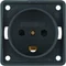INTEGRO FLOW Earthed socket "Dania" with increased contact protection anthracite matt