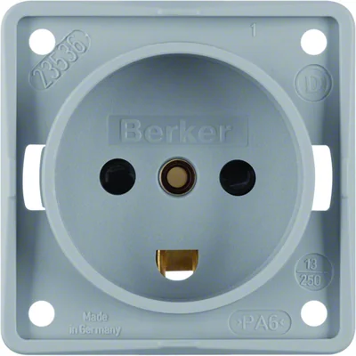 INTEGRO FLOW Earthed socket "Dania" with increased contact protection gray matt