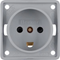 INTEGRO FLOW Earthed socket "Dania" with increased contact protection gray matt