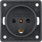 INTEGRO FLOW Earthed socket "Dania" with increased contact protection, matt black