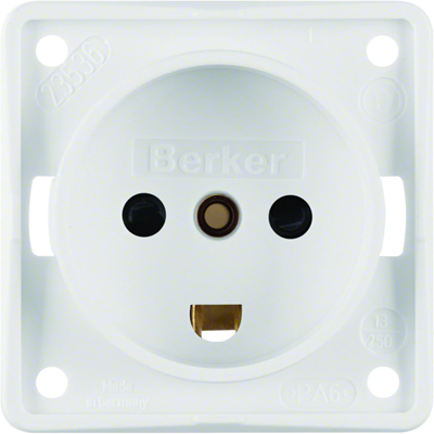 INTEGRO FLOW Earthed socket "Dania" with increased contact protection snow-white matt