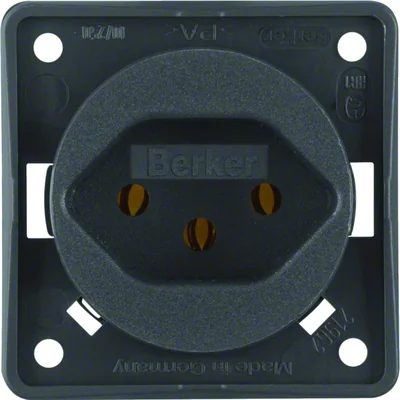 INTEGRO FLOW Earthed socket "Switzerland" type 13 anthracite matt