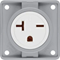 INTEGRO FLOW Earthed socket "USA/CANADA" NEMA 6-20R gray glossy